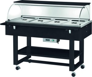 ESPOSITORE LEGNO BAGNOMARIA 4xGN1/1 CUPOLA SEMICIRCOLARE - CARBON