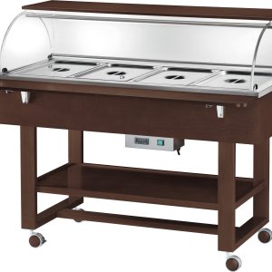 ESPOSITORE LEGNO BAGNOMARIA 4xGN1/1 CUPOLA SEMICIRCOLARE - WENGE'