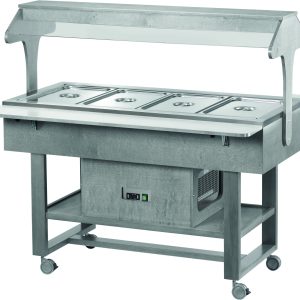 ESPOSITORE REFRIGERATO LEGNO 4xGN1/1 -5°+5°C - CENERE