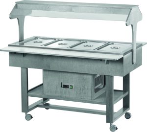 ESPOSITORE REFRIGERATO LEGNO 4xGN1/1 -5°+5°C - CENERE