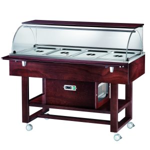 ESPOSITORE REFRIGERATO LEGNO 4xGN1/1 CUPOLA QUADRA - WENGE'