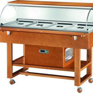 ESPOSITORE REFRIGERATO LEGNO 4xGN1/1 -5°+5°C - NOCE