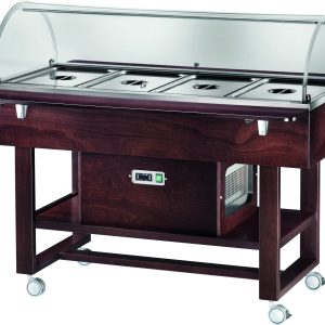 ESPOSITORE REFRIGERATO LEGNO 4xGN1/1 CUPOLA TONDA - WENGE'