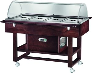 ESPOSITORE REFRIGERATO LEGNO 4xGN1/1 CUPOLA TONDA - WENGE'