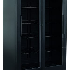 BOTTLE COOLER REFRIGERATO STATICO NERO PORTE SCORREVOLI +2+8°C - immagine 1