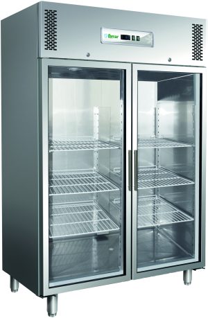 ARMADIO REFRIGERATO INOX VENTILATO +2+8°C C/VETRO