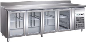 TAVOLO REFRIGERATO VENTILATO -2+8°C C/VETRO C/ALZ.