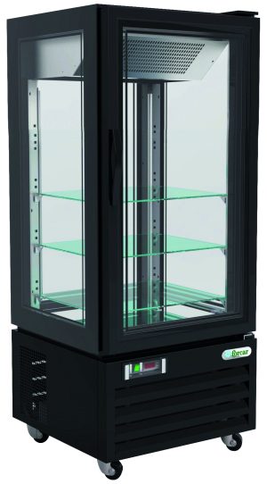 VETRINA 4 LATI REFRIGERATA VENTILATA +2+8°C NERO