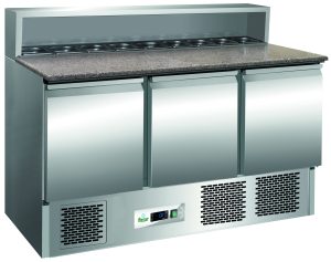 SALADETTE REFIGERATA STATICA +2+8°C INOX CON GRANITO