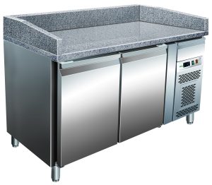 BANCO PIZZA REFRIGERATO VENTILATO +2+8°C INOX+GRANITO