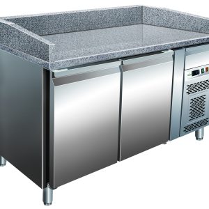 BANCO PIZZA REFRIGERATO VENTILATO +2+8°C INOX+GRANITO