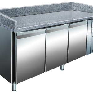 BANCO PIZZA REFRIGERATO VENTILATO +2+8°C INOX+GRANITO