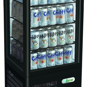 VETRINA 4 LATI REFRIGERATA VENTILATA +2+8°C NERO - immagine 1