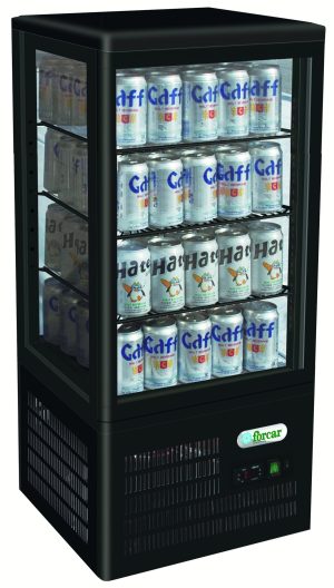 VETRINA 4 LATI REFRIGERATA VENTILATA +2+8°C NERO