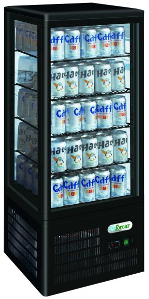VETRINA 4 LATI REFRIGERATA VENTILATA +2+8°C NERO