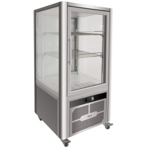 VETRINA 4 LATI REFRIGERATA VENTILATA INOX +2+8°C