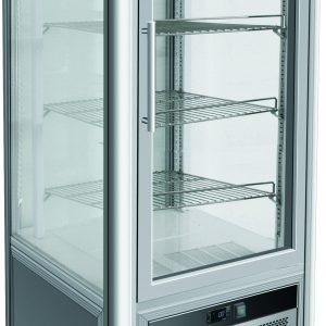 VETRINA 4 LATI REFRIGERATA VENTILATA INOX +2+8°C