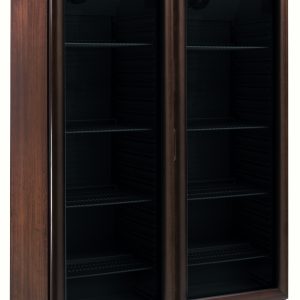 CANTINETTA VINI LEGNO REFRIGERATA STATICA +2+8°C/+2+8°C NOCE SCURO/NERO