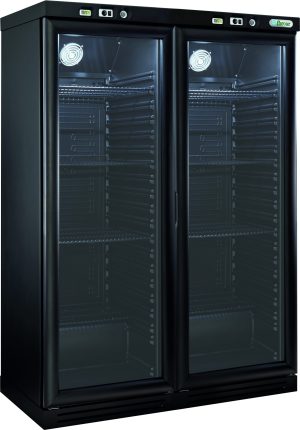 CANTINETTA VINI LEGNO REFRIGERATA STATICA +2+8°C/+2+8°C CARBON/NERO