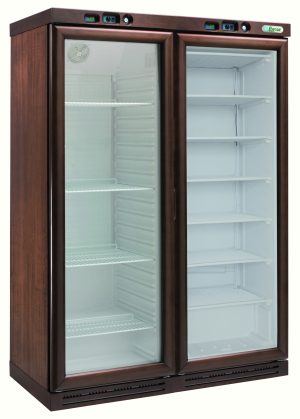 CANTINETTA VINI LEGNO REFRIGERATA STATICA +2+8°C/-18-22°C NOCE SCURO