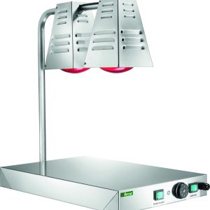 PIANO CALDO INOX 2 LAMPADE PER TEGLIA 60x40