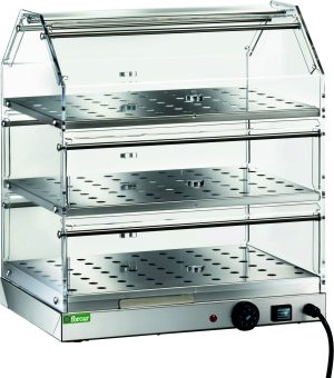 VETRINA RISCALDATA - 3 PIANI CON PIANO INTERMEDIO RISCALDATO