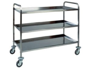 CARRELLO INOX - 3 PIANI PIEGATI