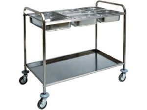 CARRELLO INOX PORTA BACINELLE - 2xGN1/1- 4x GN1/2- 6x GN1/3