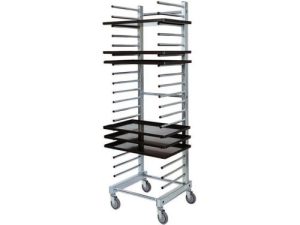 CARRELLO INOX PORTATEGLIE UNIVERSALI - 20 TEGLIE