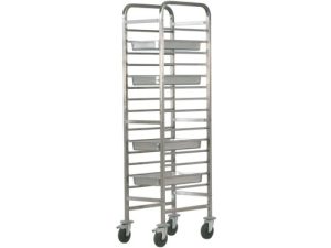 CARRELLO INOX PORTATEGLIE RINFORZATI 14xGN1/1