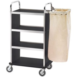CARRELLO PORTABIANCHERIA - 4 PIANI - 1 SACCO - CARBON
