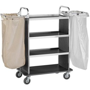 CARRELLO PORTABIANCHERIA - 4 PIANI - 2 SACCHI - CARBON