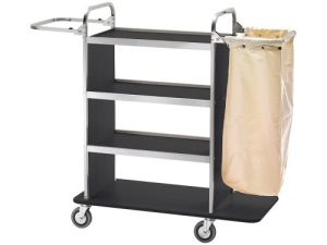 CARRELLO PORTABIANCHERIA - 4 PIANI - 2 SACCHI - CARBON