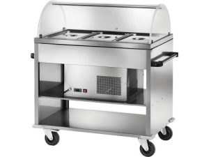 CARRELLO INOX REFRIGERATO 3xGN1/1 + CUPOLA