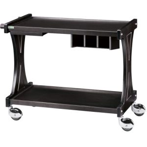 CARRELLO LEGNO 2 PIANI + PIANETTO REGGIPIATTO + CASSETTO PORTAPOSATE - CARBON