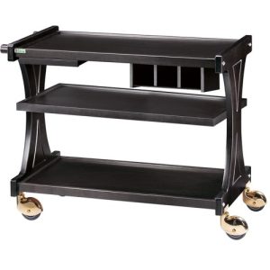 CARRELLO LEGNO 3 PIANI + PIANETTO REGGIPIATTO + CASSETTO PORTAPOSATE - CARBON