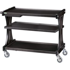 CARRELLO LEGNO 3 PIANI + PIANETTO REGGIPIATTO - CARBON