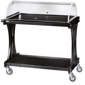 CARRELLO LEGNO 2 PIANI C/CUPOLA SEMICIRCOLARE - CARBON
