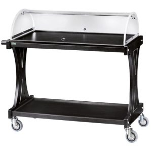 CARRELLO LEGNO 2 PIANI C/CUPOLA SEMICIRCOLARE - CARBON