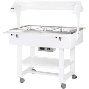 CARRELLO LEGNO BAGNOMARIA 3xGN1/1 - BIANCO