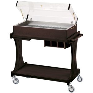 CAR. REFRIGERATO LEGNO WENGE' C/PIASTRE EUTETTICHE + PIANETTO REGGIPIATTO + CASSETTO PORTAPOSATE