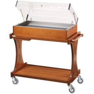 CARRELLO REFRIGERATO LEGNO C/PIASTRE EUTETTICHE + PIANETTO REGGIPIATTO - immagine 1