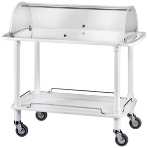 CARRELLO LEGNO 2 PIANI C/CUPOLA SEMICIRCOLARE - BIANCO