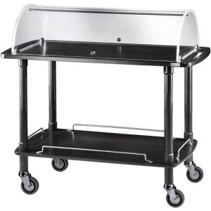 CARRELLO LEGNO 2 PIANI C/CUPOLA SEMICIRCOLARE - CARBON