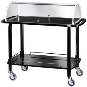 CARRELLO LEGNO 2 PIANI C/CUPOLA SEMICIRCOLARE - NERO