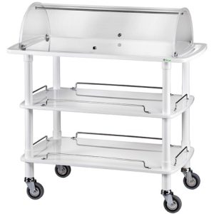 CARRELLO LEGNO 3 PIANI C/CUPOLA SEMICIRCOLARE - BIANCO