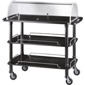 CARRELLO LEGNO 3 PIANI C/CUPOLA SEMICIRCOLARE - CARBON