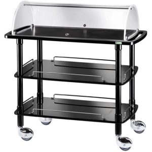 CARRELLO LEGNO 3 PIANI C/CUPOLA SEMICIRCOLARE - NERO