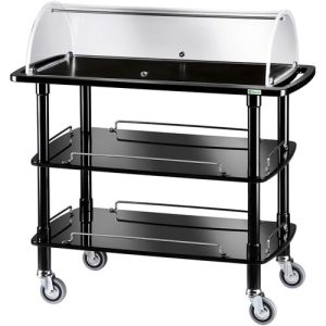 CARRELLO LEGNO 3 PIANI C/CUPOLA SEMICIRCOLARE - NERO