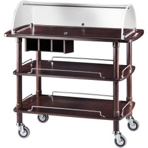 CAR. LEGNO 3 PIANI CUPOLA SEMICIRCOLARE + CASSETTO PORTAPOSATE WENGE'